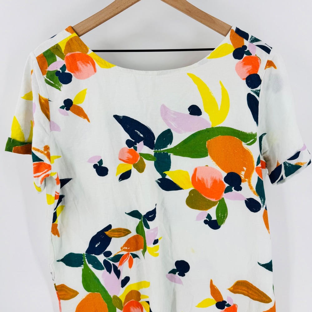 Roller Rabbit Colorful Shift Dress Floral Citrus Boho Size L Tropical Artistic - Picture 4 of 12